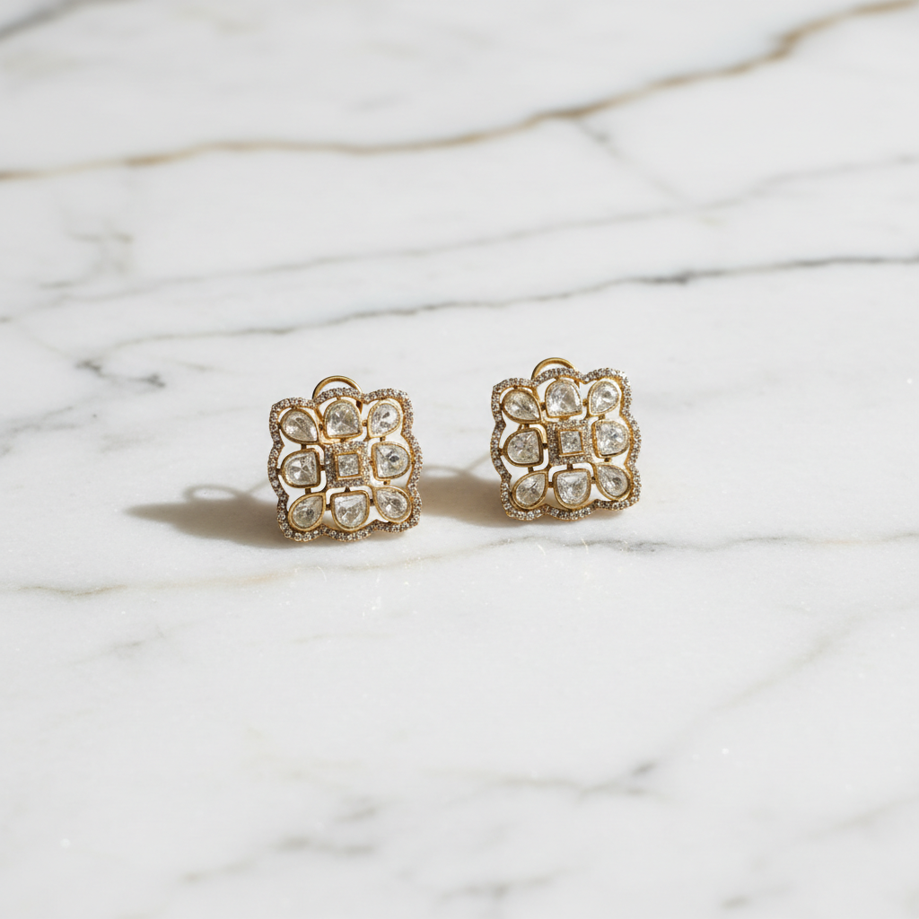Floral Polki Bloom Studs