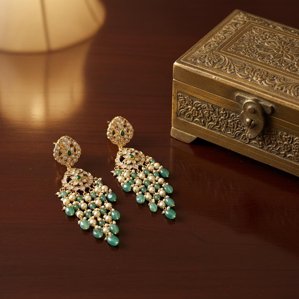 Verdant Cascade Chandelier Earrings - View 2