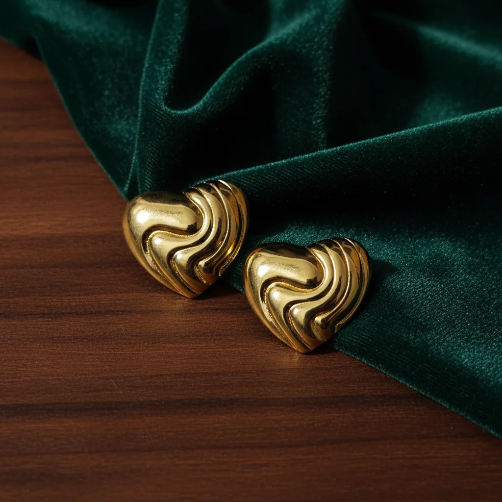 Ethereal Swirl Heart Studs