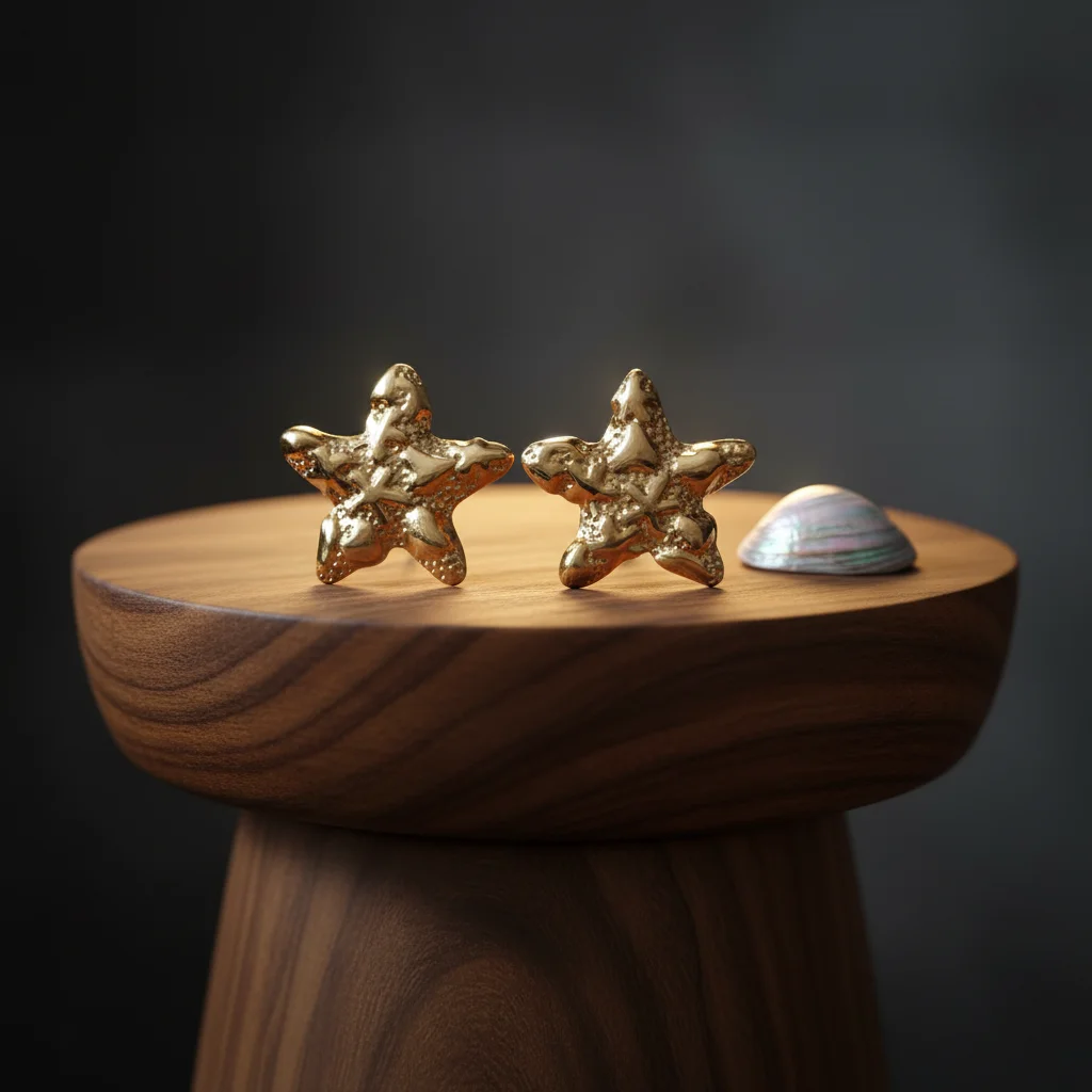 Starfish Hammered Stud Earrings