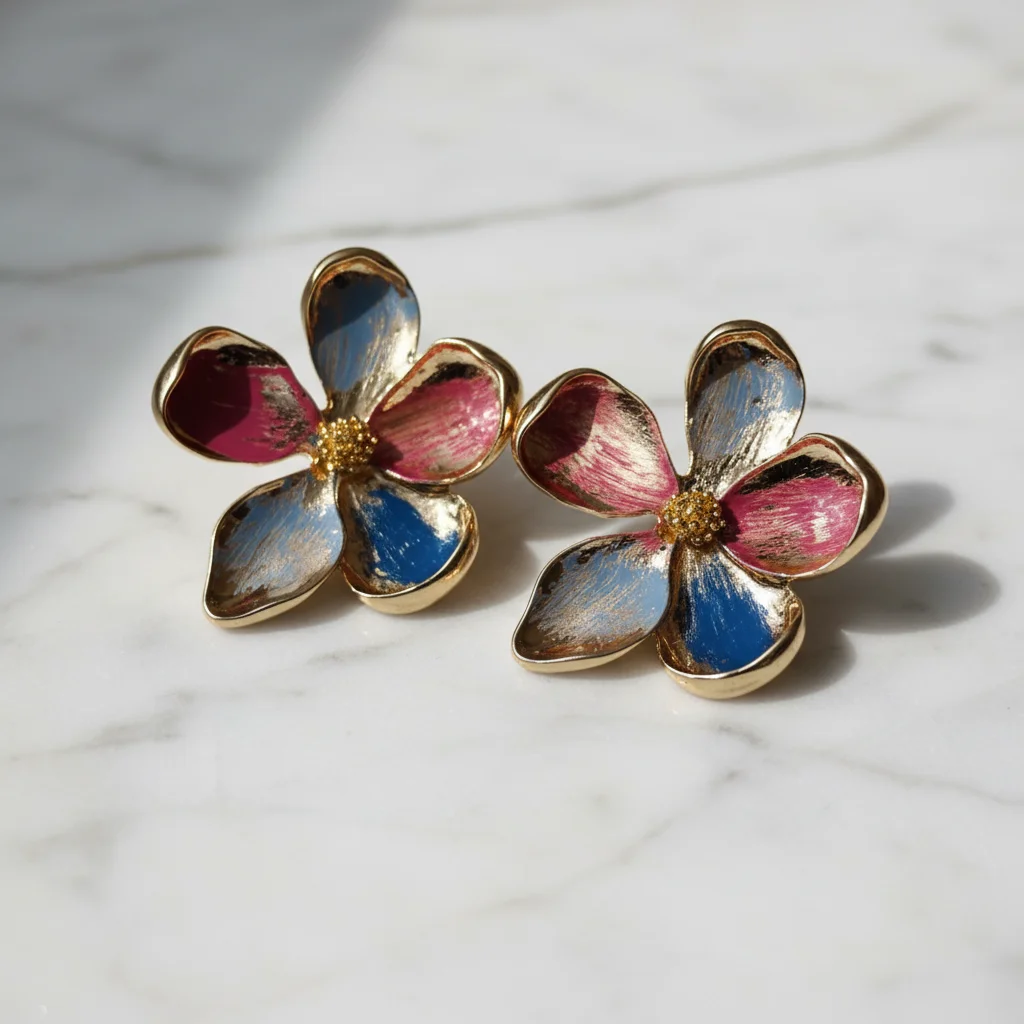 Artisan Bloom Floral Enamel Studs