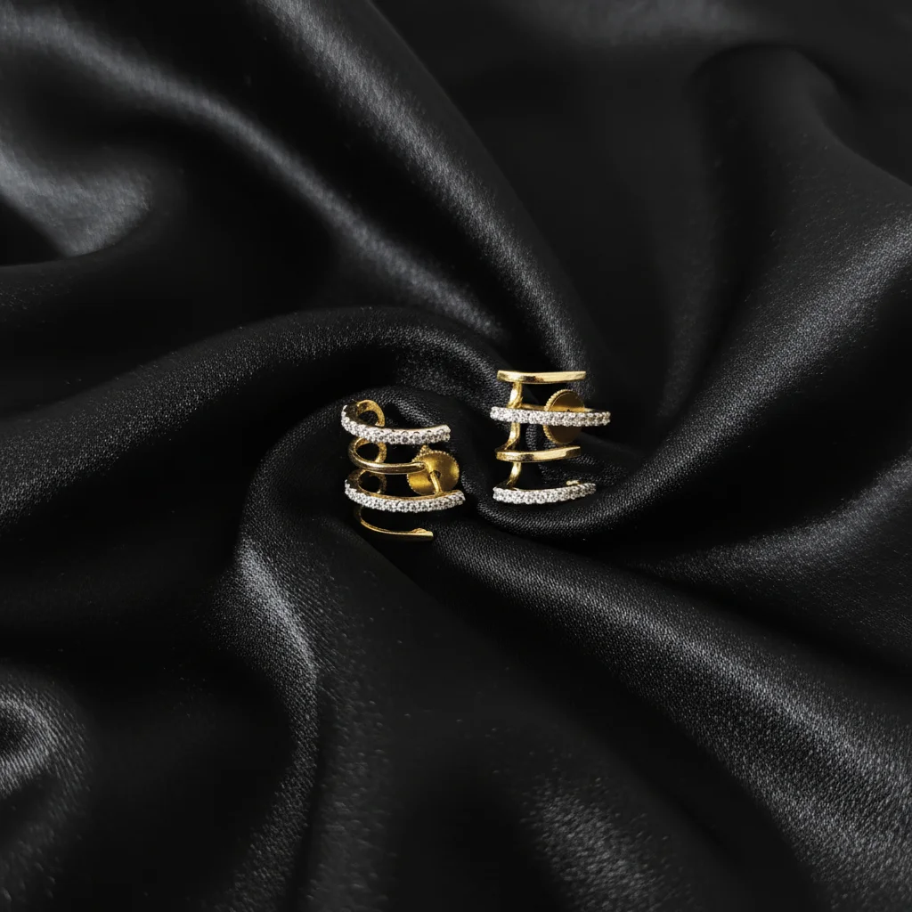 ER-186 Multi-Band Stacked Cuff Earrings