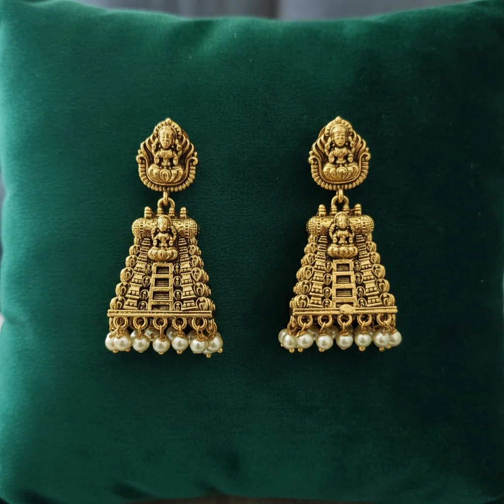 Temple Lakshmi Gopuram Earrings