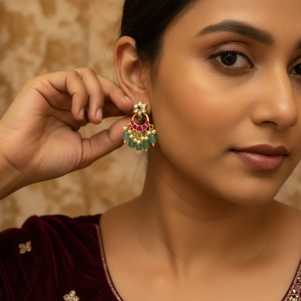 Vibrant Bloom Antique Chandbalis
