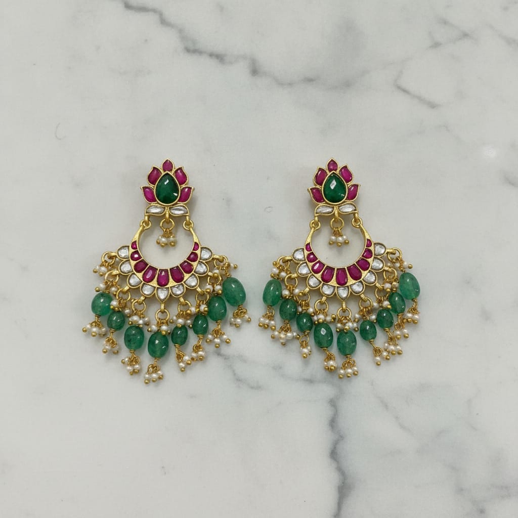 Aarohi Emerald & Ruby Chandbalis