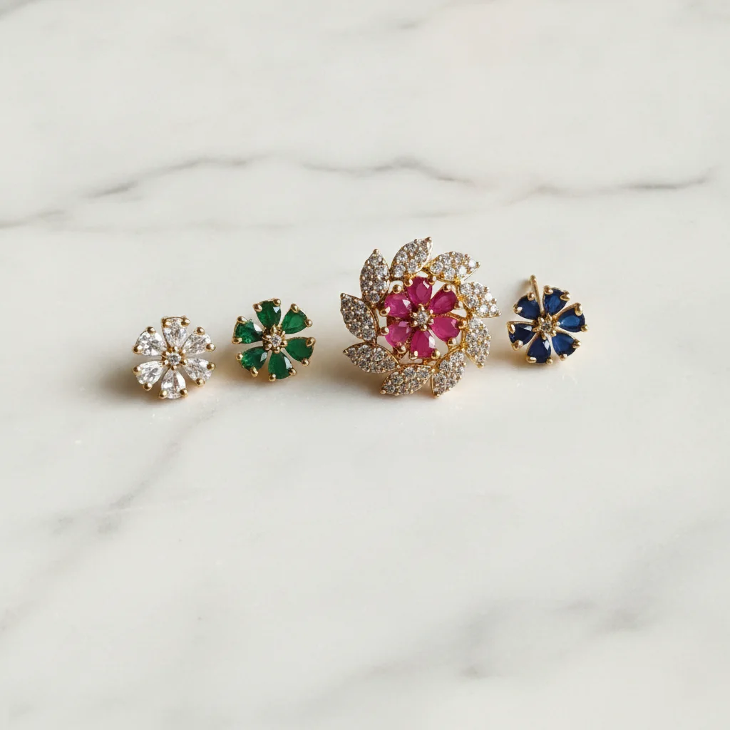 Vibrant Bloom Gemstone Studs