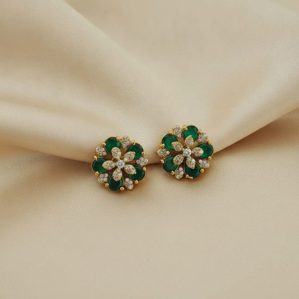 Midnight Bloom Floral Studs
