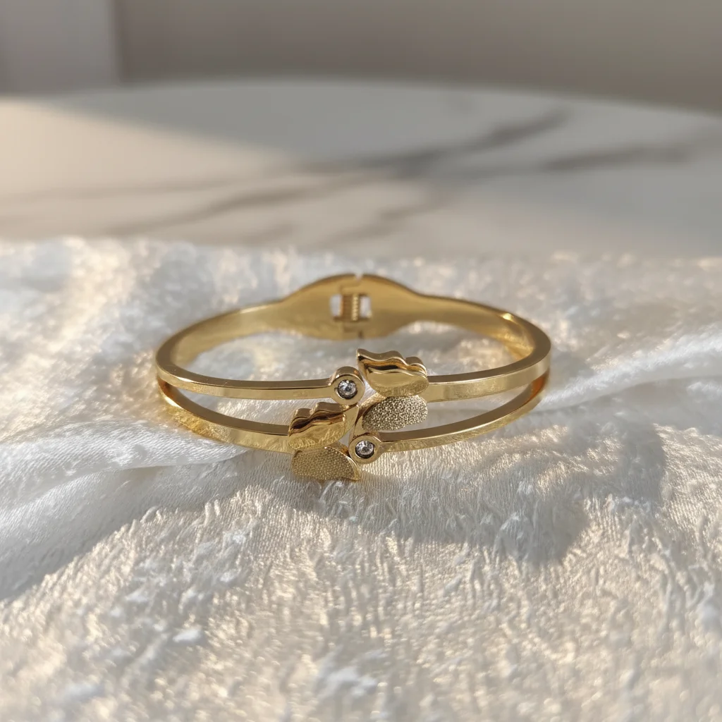 Butterfly Bliss Kids' Double-Band Bangle - View 2
