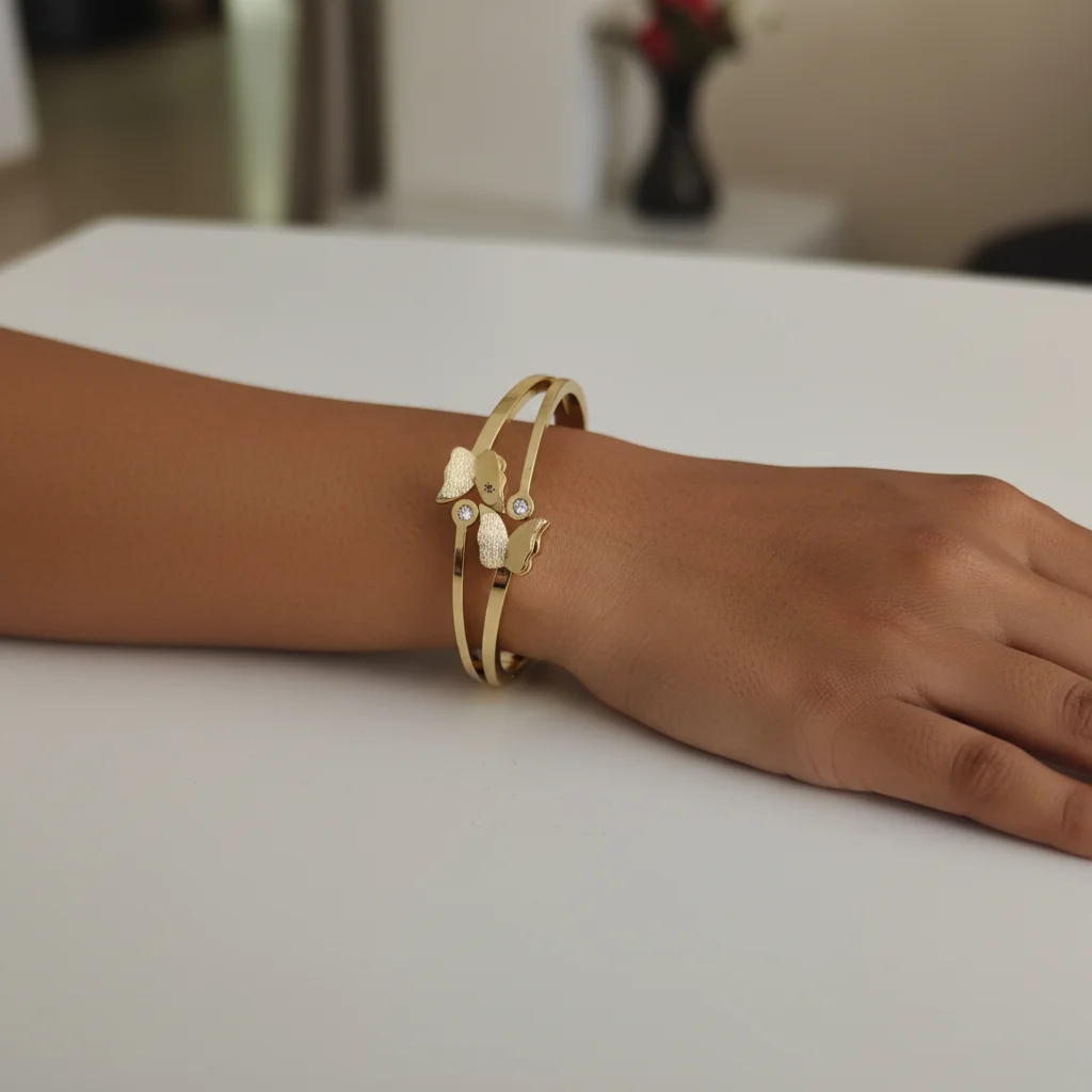 Butterfly Bliss Kids' Double-Band Bangle