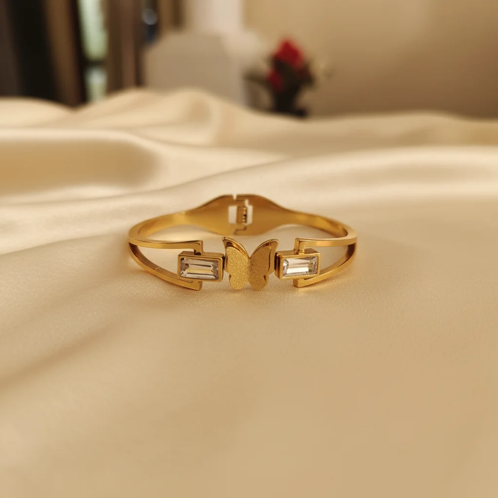 Mariposa Baguette Gold Bangle - View 2