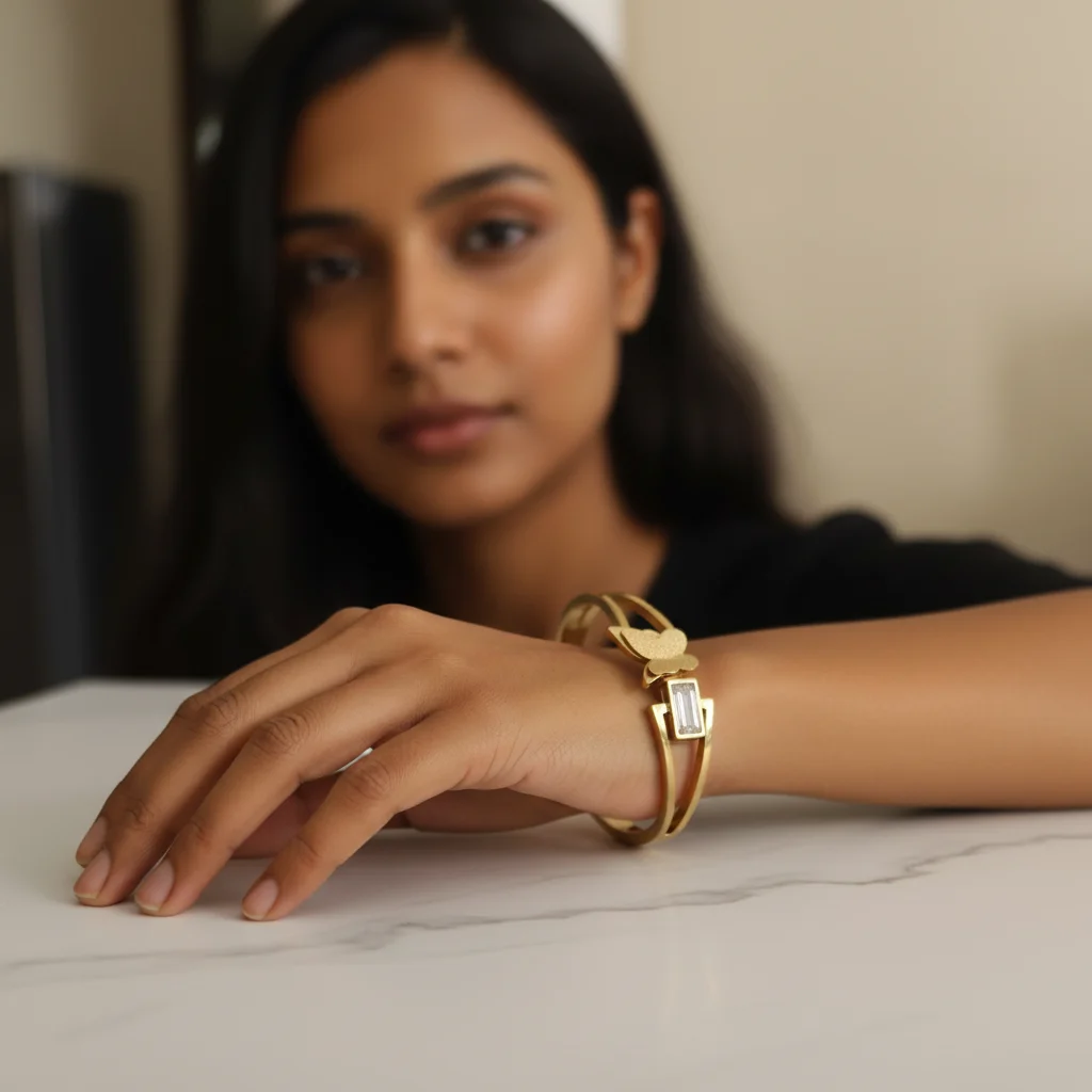 Mariposa Baguette Gold Bangle