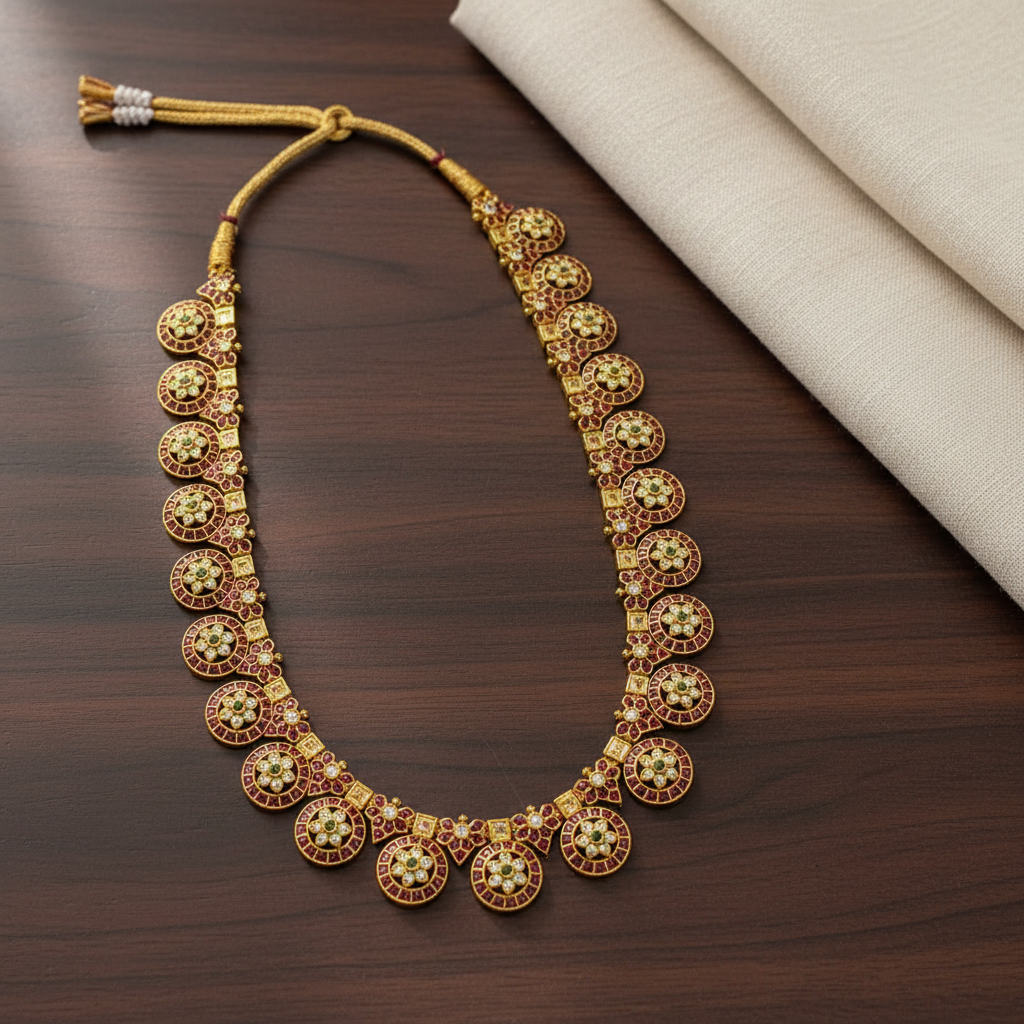 Aditi Antique Floral Chakra Necklace - View 2