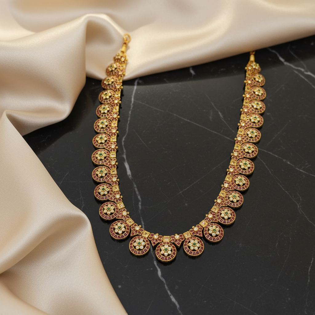 Aditi Antique Floral Chakra Necklace