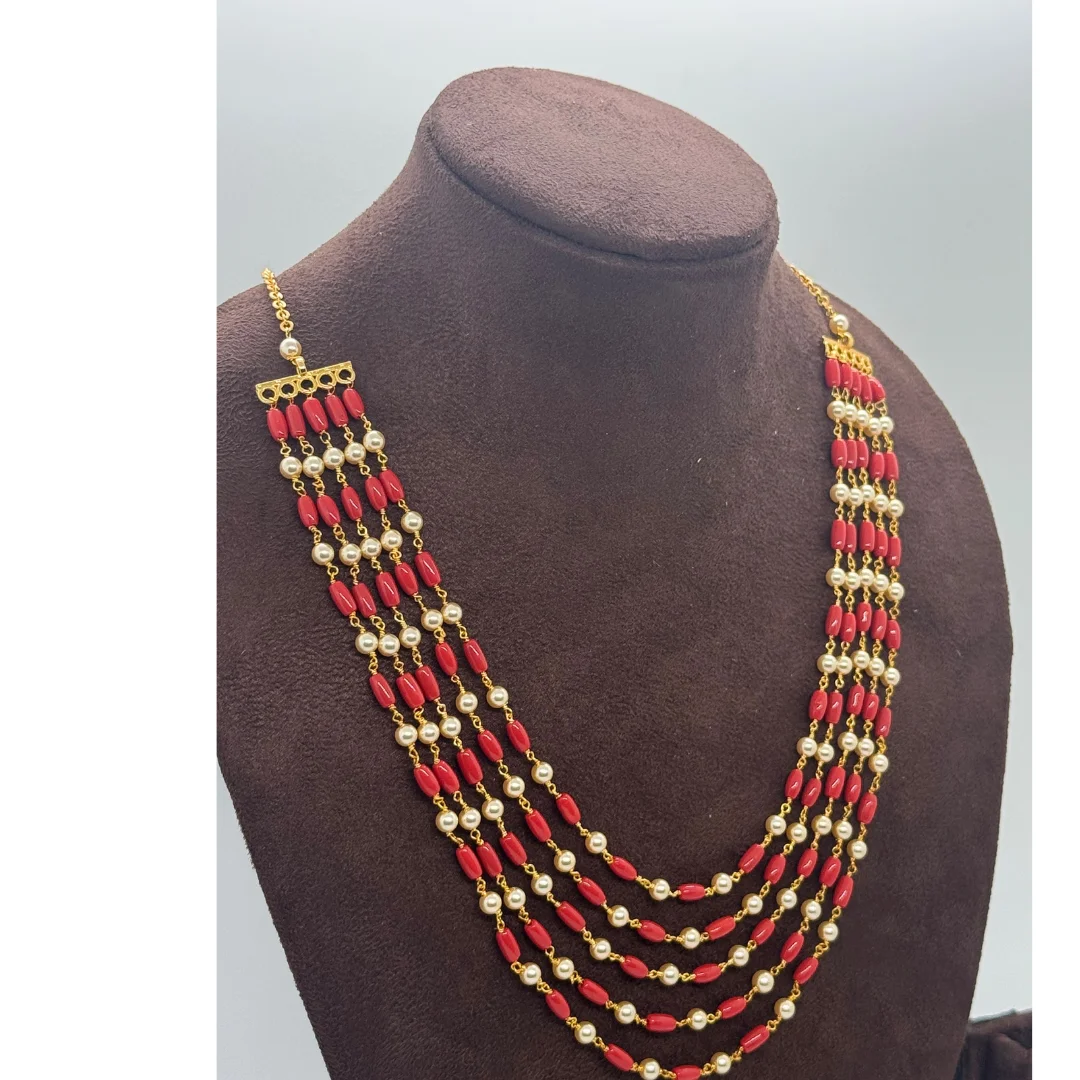 Coral Harmony Pearl Mala Set - View 4