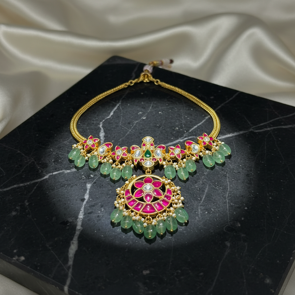 Verdant Bloom Floral Choker - View 2