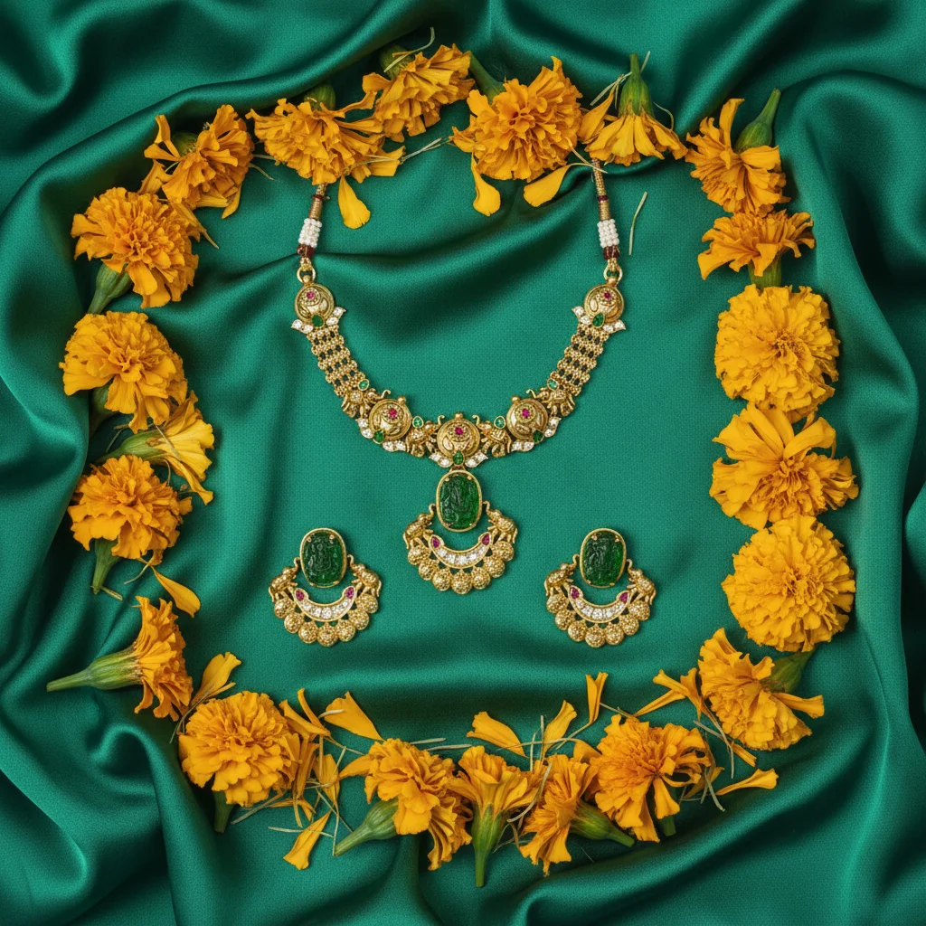 Divine Ganesha & Elephant Heritage Necklace Set - View 3