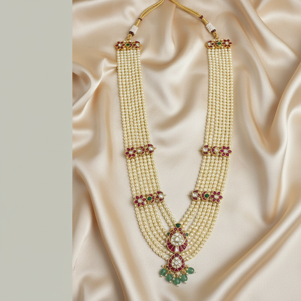 The Empress Multi-Layered Pearl & Kundan Haar - View 2