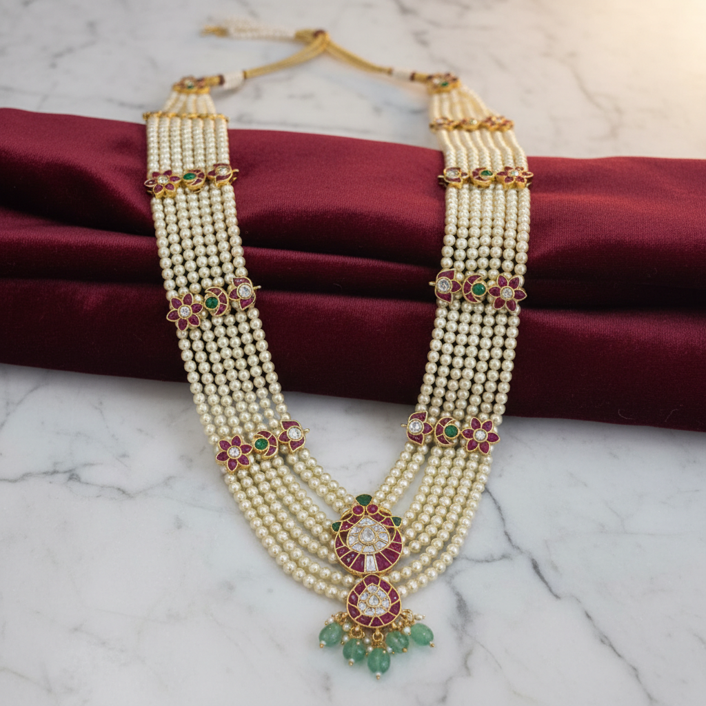 The Empress Multi-Layered Pearl & Kundan Haar