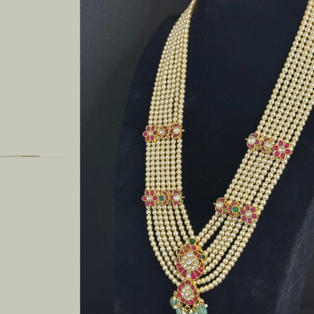 The Empress Multi-Layered Pearl & Kundan Haar - View 3
