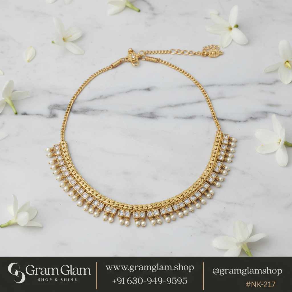 Radiant Empress Pearl & CZ Choker