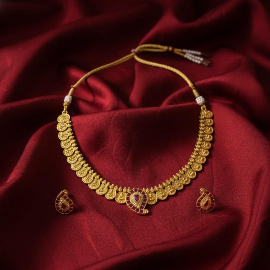 Regal Heritage Manga Malai Coin Necklace Set