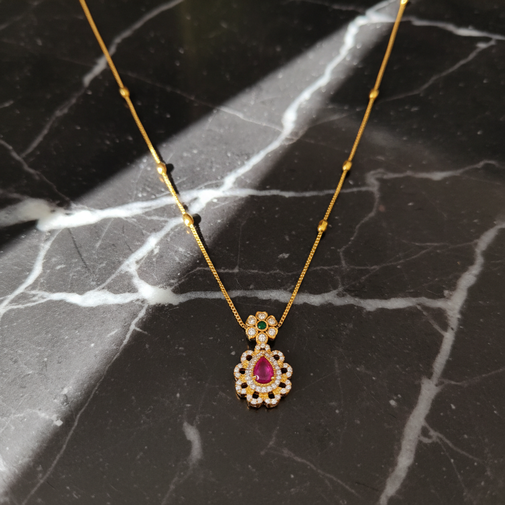 The Radiant Crimson Bloom Necklace