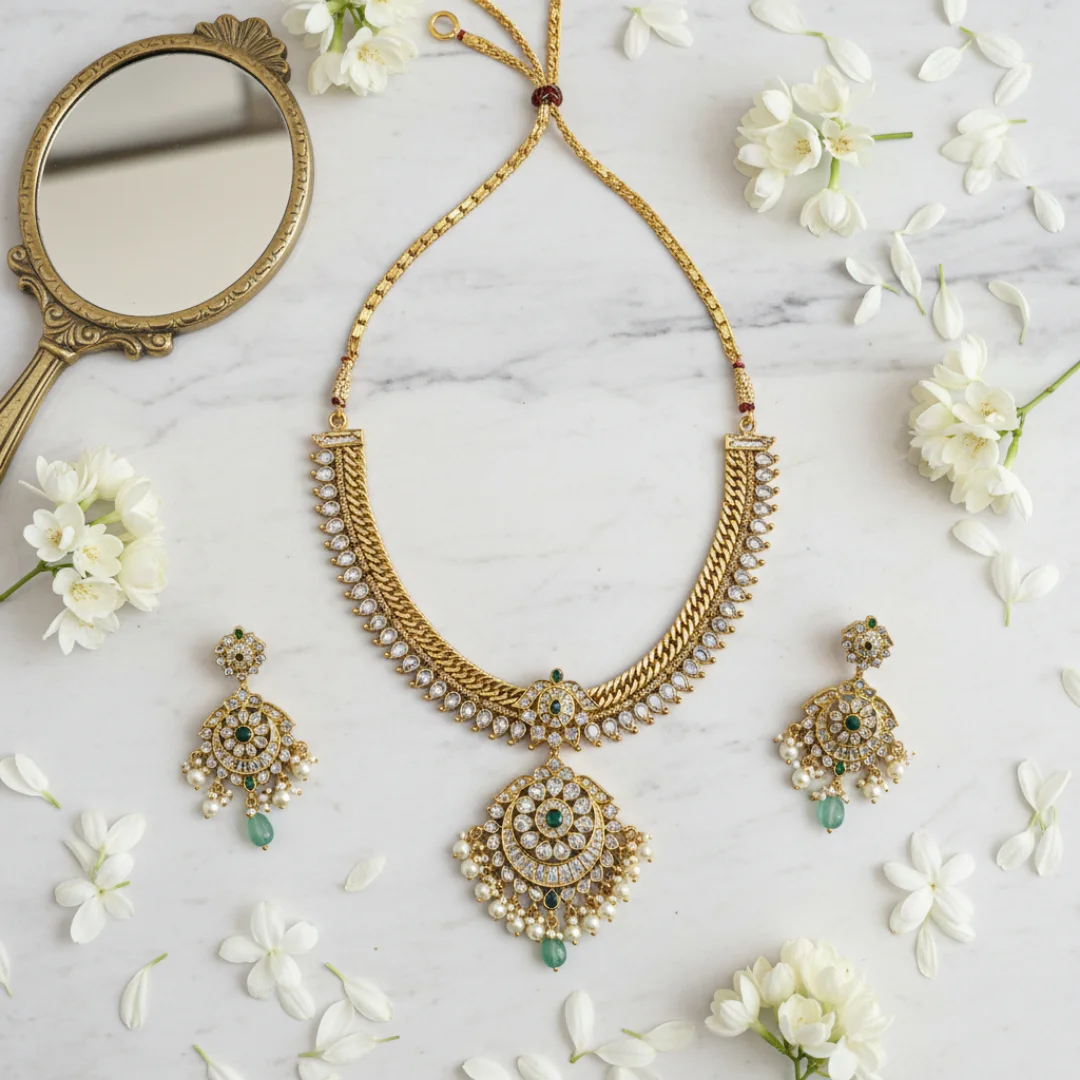Majestic Rajwada Kundan Necklace - View 2