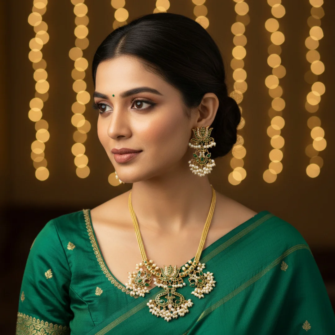 Vana Rani Kundan Long Necklace Set