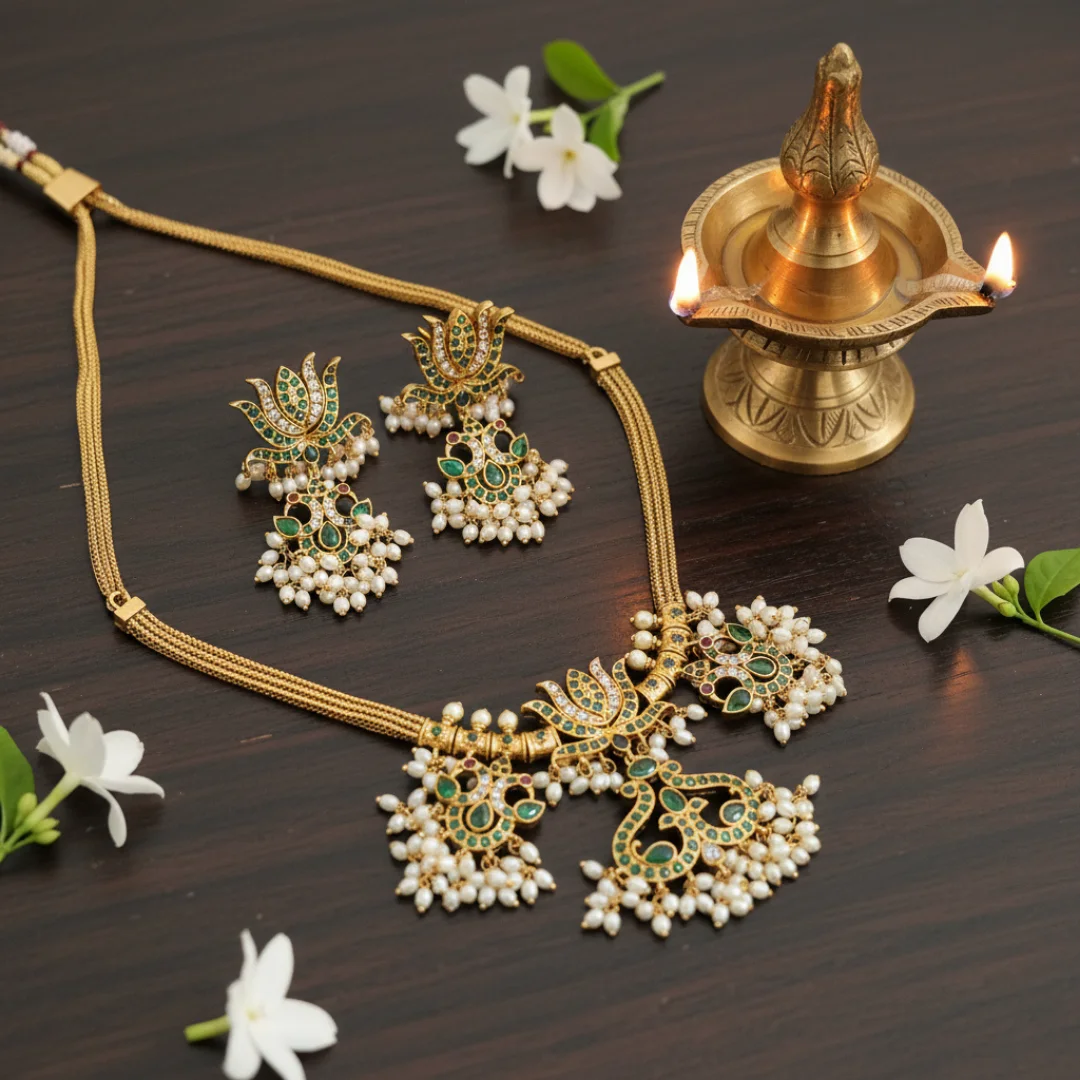 Vana Rani Kundan Long Necklace Set - View 4