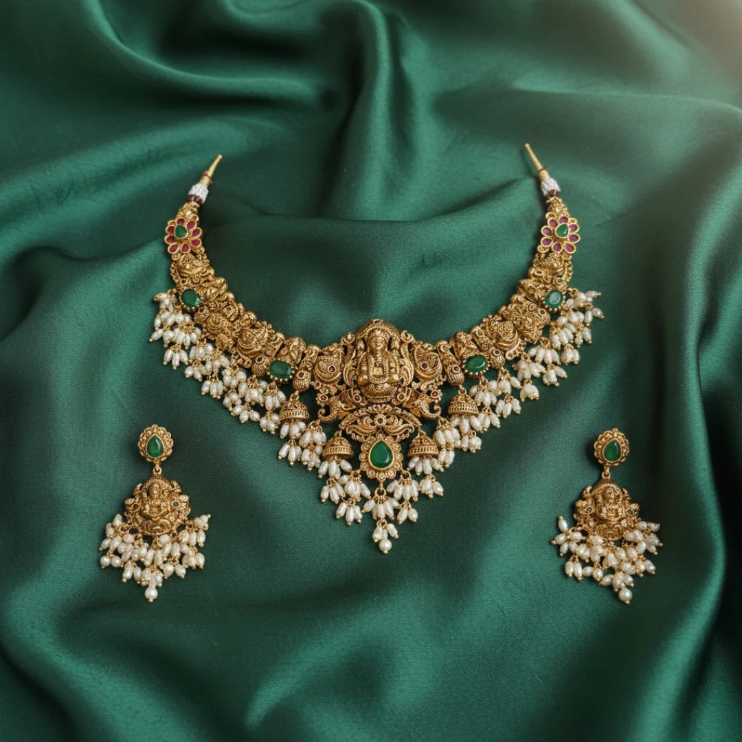 Majestic Lakshmi Temple Statement Set - View 2
