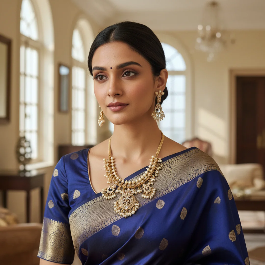 Royal Kundan Heritage Necklace - View 3