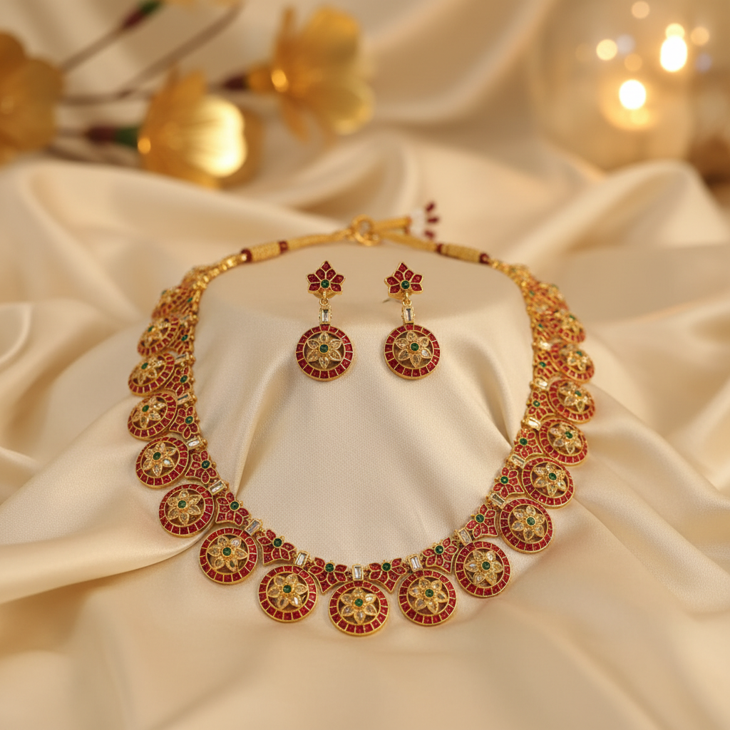 Heritage Blossom Enamel Necklace Set