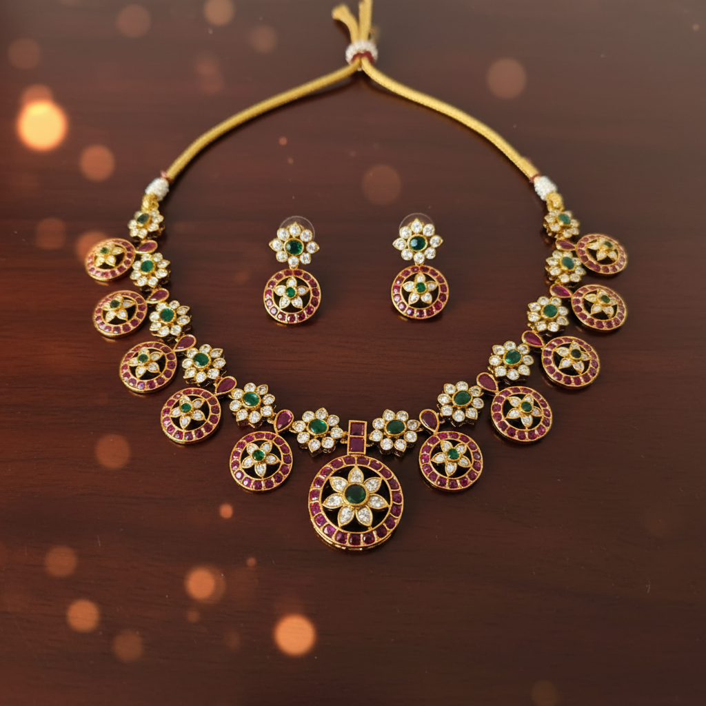 Empress Floral Heritage Necklace Set - View 2