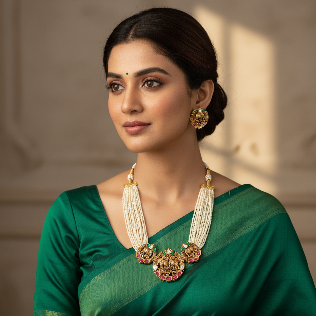 Gajraj Heritage Pearl Medallion Set