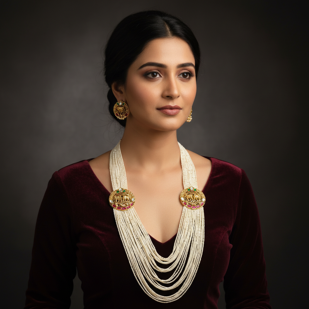 Gajraj Regency Pearl Strand Necklace - View 6