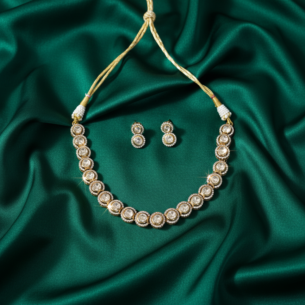 Eternal Radiance Kundan Choker Set - View 2