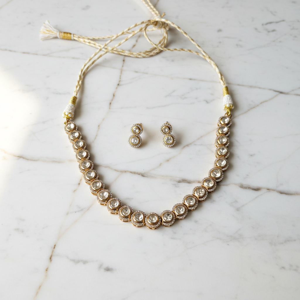 Eternal Radiance Kundan Choker Set - View 3