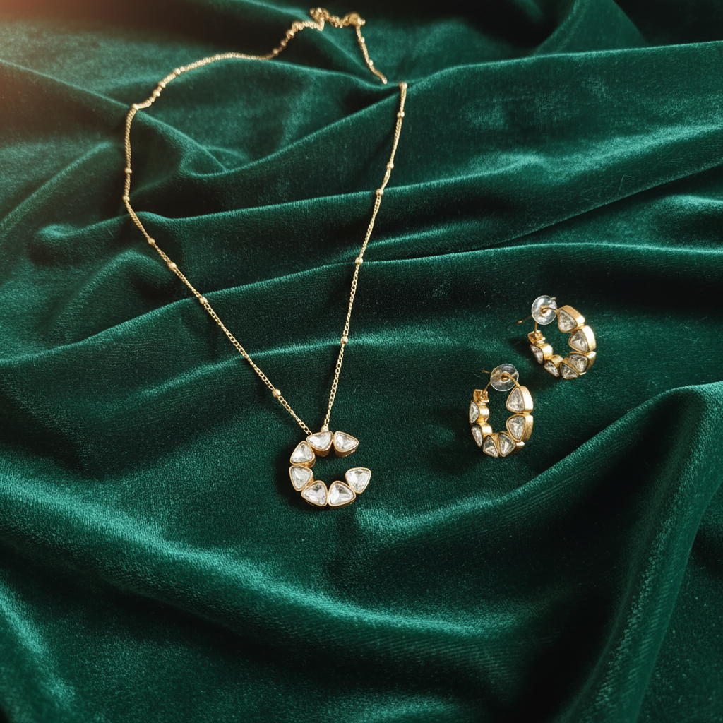 Celestial Crescent Polki Set