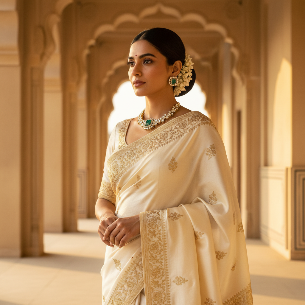 Emerald Empress Polki Choker Set - View 4