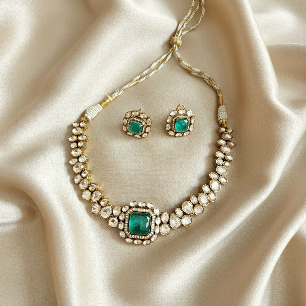Emerald Empress Polki Choker Set