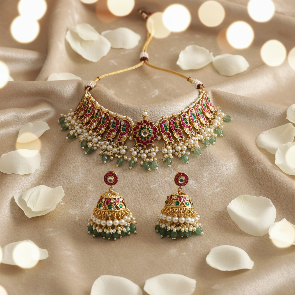 The Vrinda Heritage Choker Set - View 2