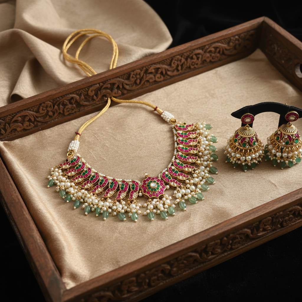 The Vrinda Heritage Choker Set - View 3