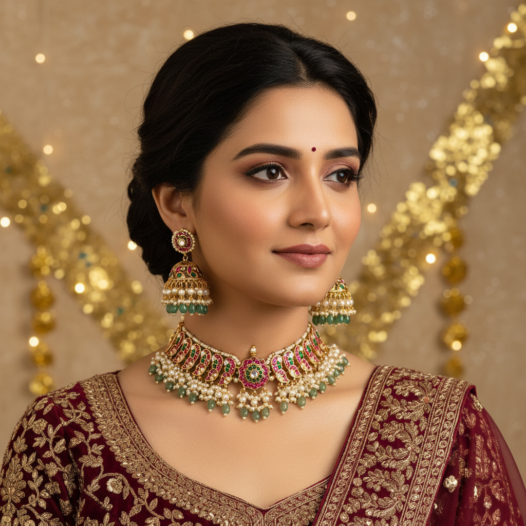 The Vrinda Heritage Choker Set - View 4