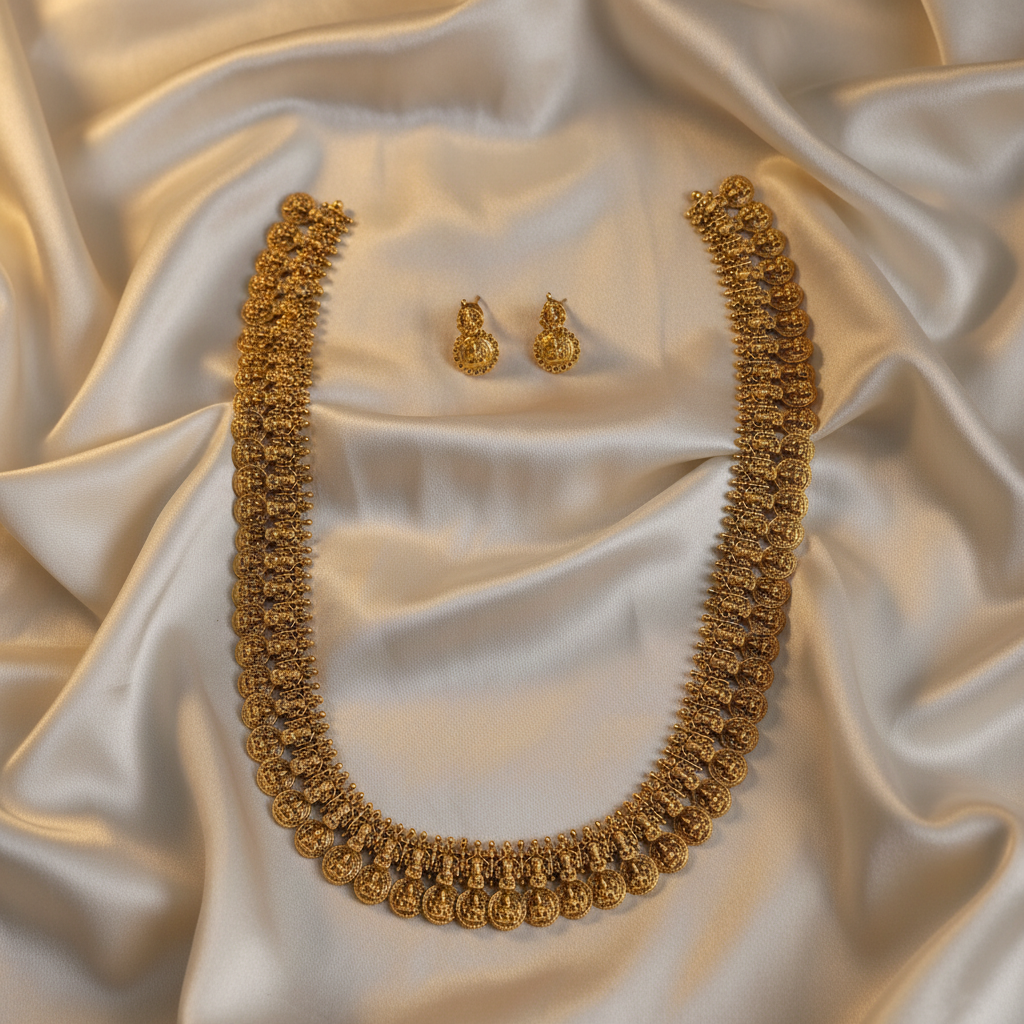 Aiswarya Lakshmi Matte Long Haram Set