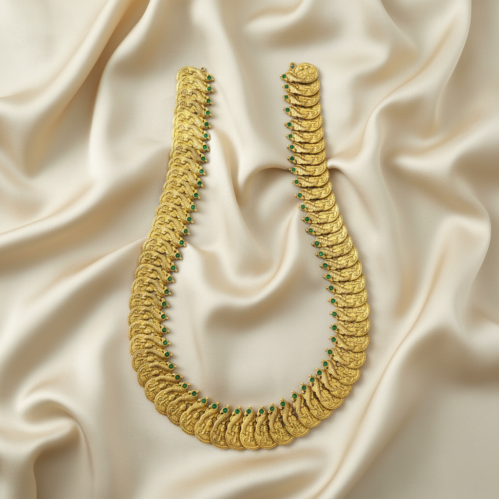 Antique Gold Mango Mala Necklace - View 2
