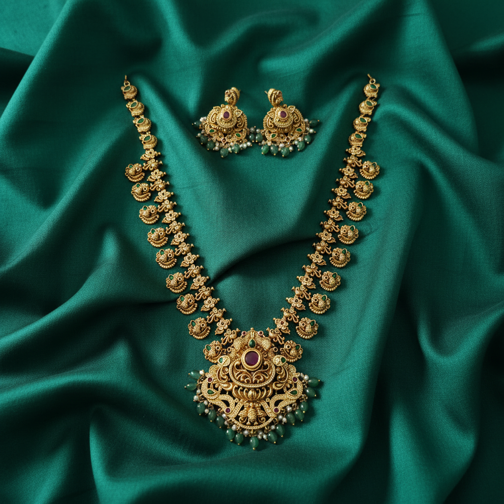 Antique Gold Necklace Set NK-294