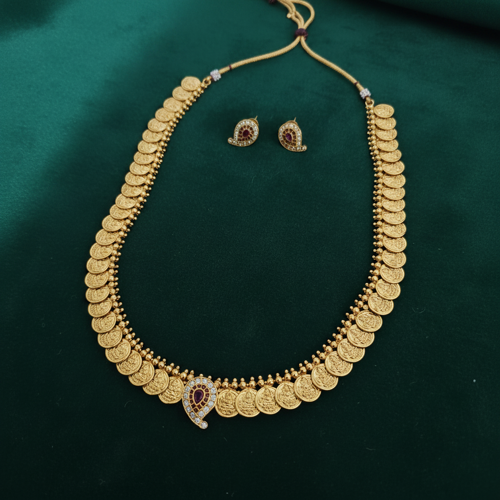 Traditional Lakshmi Kasulaperu Necklace Set