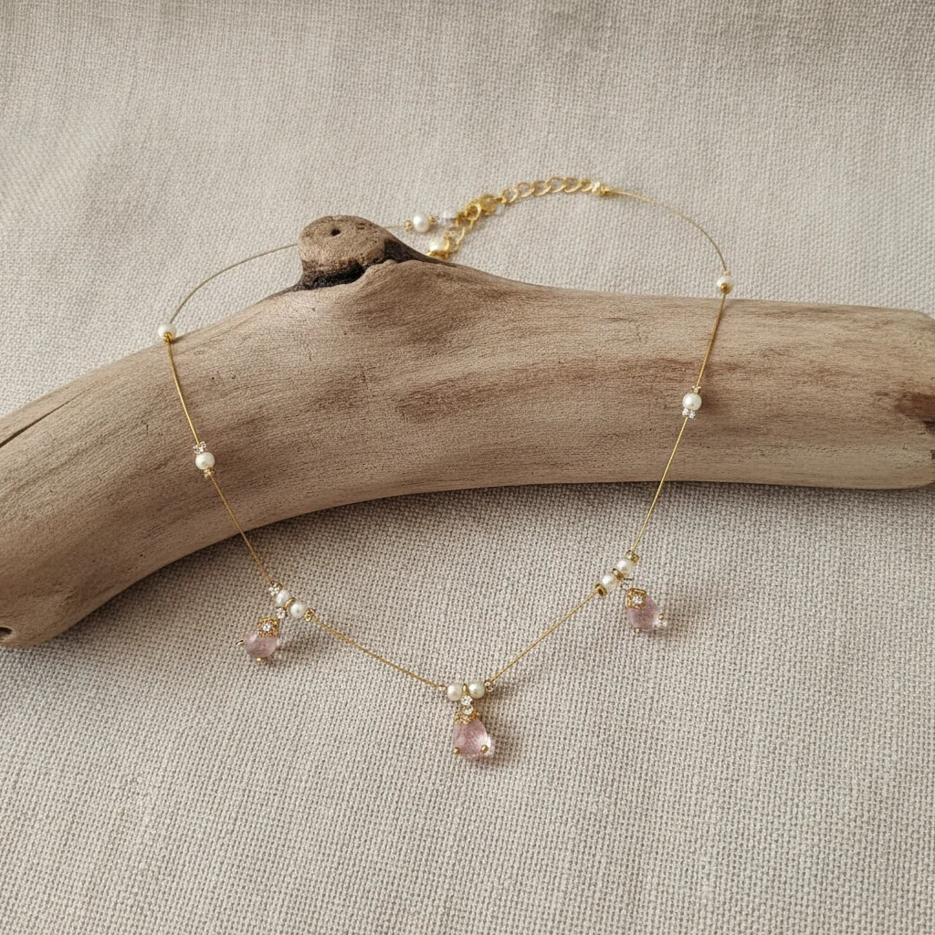 Rose Dew Minimalist Wire Necklace