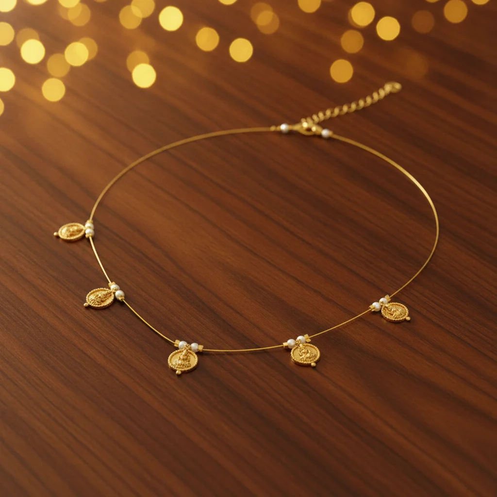 Lakshmi Coin Wire Necklace