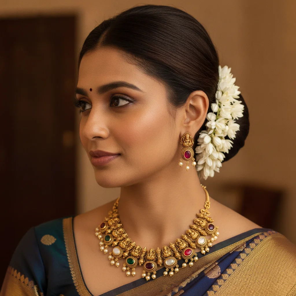 Divine Lakshmi Temple Necklace Set